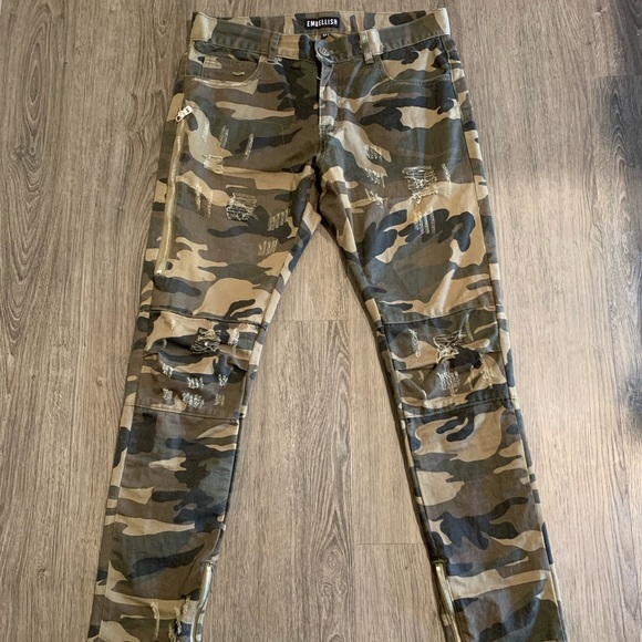 distressed camouflage pants